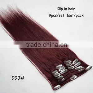 9pcs/set 8A Clip in Hair Extension Silky Straight Virgin Brazilian Human Hair Clip in Hair Extensions for Black Women thumbnail-1