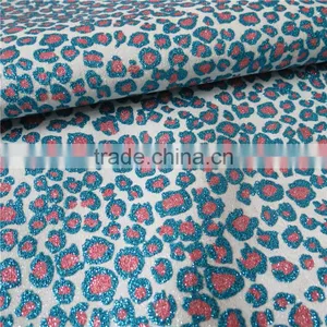 Free Sample Available Fluorescence Color Leopard Grain Glitter Fabric thumbnail-1