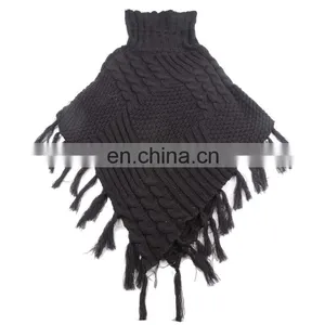 TOROS Girl New Design Black Long Fringe Sexy Knitted Winter Sweater Dress thumbnail-2