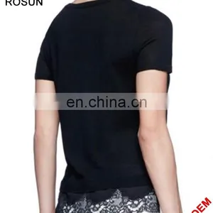 Latest Fancy Girls Pullover Tops as Regular Fit Short Sleeve Woolen Sweater Designs for Children of Knitwear With Lace thumbnail-5