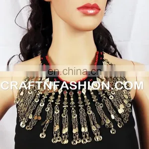 Afghani Ethnic Boho Gypsy Vintage Necklace Vintage Kuchi Tribal Coin Necklace - Afghani Ethnic Boho Gypsy Necklace thumbnail-4