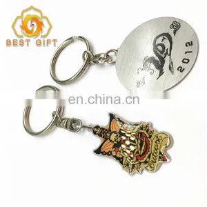 Customized Shape Round Epoxy Logo Metal Keychain For Souvenir thumbnail-5