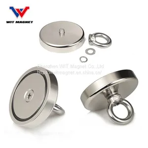 500LBS Pulling Force Magnetic N52 Super Big Round Neodymium Fishing Magnet With M10 Eyebolt Countersunk Hole Diameter 90MM thumbnail-5