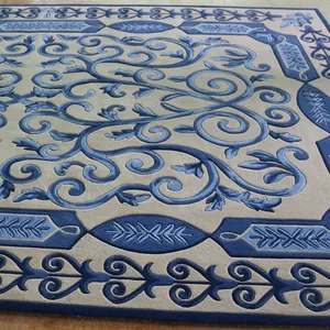 Turq Blue Vintage Rug Pattern Home Decor Carpet Rugs thumbnail-3
