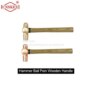 Non Sparking Safety Tools Hammer Ball Pein Wooden Handle Manufacturers Hot Sale 1lb thumbnail-1