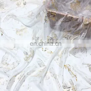 High Quality 30D 100% Polyester Bronzed Chiffon Fabric for Saree thumbnail-1