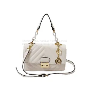 Hot Selling Chevron Quilting Small Crossbody PU Leather Women Handbag Ladies Sling Shoulder Bag Top Handle thumbnail-3