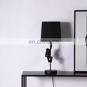 Monkey Sculpture Resin Base Animal Shape Desk Decoration Cheap Unique Black Table Lamps thumbnail-1