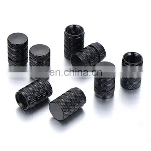 Aluminum Tire Valve Stem Caps Black Barrel Design Universal Fit Cars, Trucks, SUV, Motorcycles, Bike and Bicycle thumbnail-5