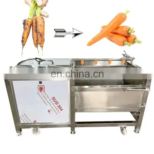 Root Vegetable Fruit Kohlrabi Brush Roller Peeler Cleaner Peeling Washing Cleaning Machine Production Line thumbnail-1
