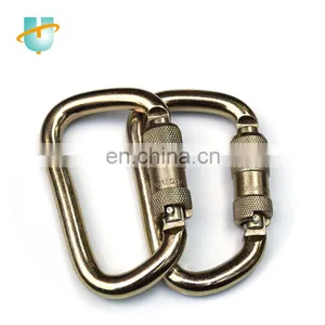 Auto Lock Carabiner D Type Safety Carabiner Snap Hook Spring Hook Plated Black Coated thumbnail-2