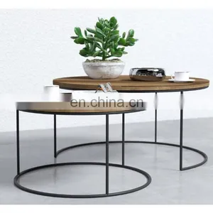Bauhaus 2 Piece Multi-Coloured Round Nesting Coffee Table thumbnail-2