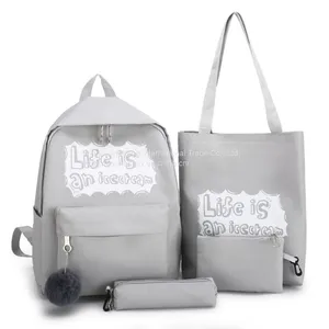 Women Letters Print Girls USB Charge Backpack Cheap Luggage & Bags thumbnail-3