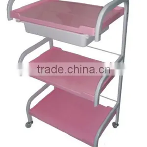 Convenience 3-layer Tool Car Hairdressing Plastic and Metal Shelf Salon Trolley Barber Shop Equipment thumbnail-2
