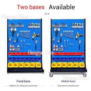 HN-TTC4 Double-Sided Pegboard Tool Station for TX Tech Centers, Mobile Cold Rolled Steel Workstation With Heavy Duty PU Casters, OEM/ODM thumbnail-4