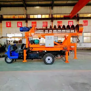 Agricultural Tricycle Modified Pile Driver, Small Foundation Drilling Machine for Civilian Houses, 3-meter Screw Rod Drilling thumbnail-3