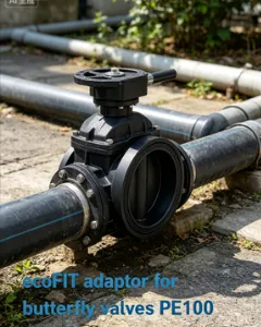 PE100 Butterfly Valve Adapter EcoFIT Pipe Fitting for Water Treatment Pipeline thumbnail-3