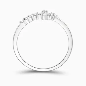 Shining Star Jewelry Simple Style 925 Sterling Silver Zircon Cross Ring Women thumbnail-3