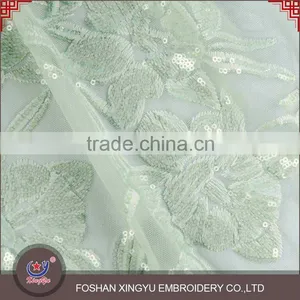 Hot-selling Promotional Custom Sequin Lace Embroidery Fabric With Flowers Embroidery Patterns thumbnail-2