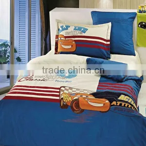 Reactive Dye Embroider Letter Bedding Cotton Child Duvet Cover Bed Set 205TC In Blue White Color thumbnail-1
