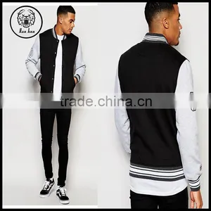 New 2016 Fashion Mens Button Up Baseball Varsity Jacket thumbnail-1