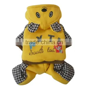 Cartoon Bear Four-foot Thick Warm Yellow Pet Dog Sweater thumbnail-2