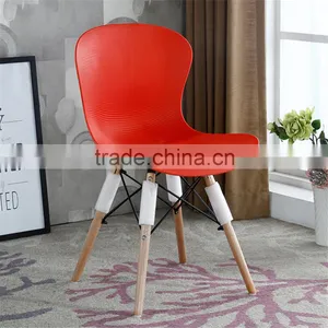 Grain Thicken Dinning Plastic Wood Garden Comfortable Cafe Modern Leisure Chair thumbnail-5