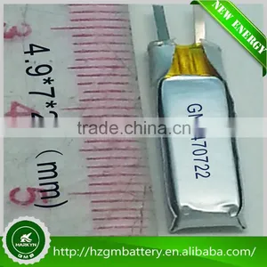 China Factory Custom Battery / Custom 3.7V 50mAh Shape Battery for Wearable Devices GMB490722 thumbnail-1