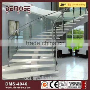 Carbon Steel Indoor Staircase Design Stairs Grill Design With Glass Balustrade thumbnail-2
