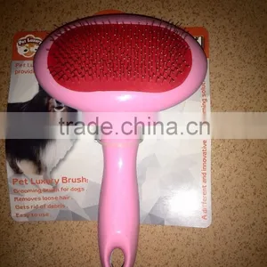 2016 Easy Clean Anti-allergic Pet Grooming Products Rubber Handle Big Stainless Steel Dog Comb thumbnail-2