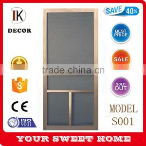 T Bar Solid Stainable Unfinished Wood Screen Door Natural Color thumbnail-4