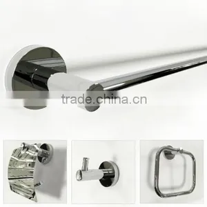 Chrome Polish Classic Modern Towel Ring 24" Towel Bar Robe Hook Paper Holder 4pcs Set Bath Accessories Bathroom Hardware thumbnail-1