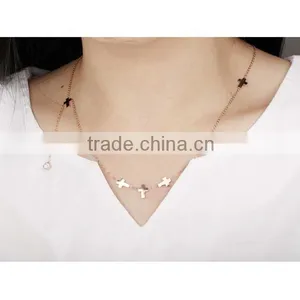 316L Women Jewellery IP Rose Gold Cross Necklace thumbnail-6