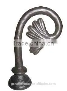 Ancient Gold Scroll Wrough Iron Curtain Rods Finials For 1.25" (31.7mm) Curtain Rods thumbnail-2