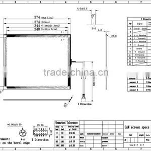 SAW Type and 17'' Screen Size High Quality SAW Touch Screen thumbnail-1