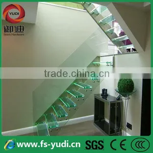Modern Straight Glass Interior Metal Staircases Factory thumbnail-1