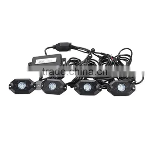 4piece a Group 9W RGB LED Rock Light Kit Fender Under Car Truck Vehicle Crawler Light for Offroad SUV 4WD ATV thumbnail-6
