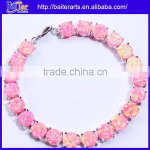 Elegant Women's Jewelry White Fire Opal Gemstone Bracelet Wholesale thumbnail-3