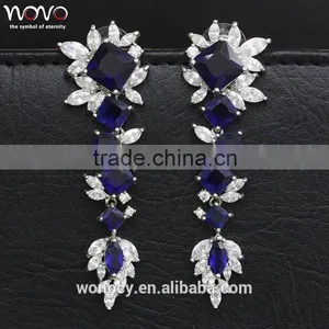 Beautiful Silver Plating Clear Zircon Heart Shape Luxury Flower Earring Jewlery thumbnail-1