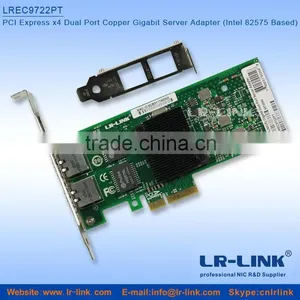 LR-LINK LREC9722PT Intel 82575 PCI-Ex4 10/100/1000Mbps Dual Port Server Network Adapter NIC thumbnail-1