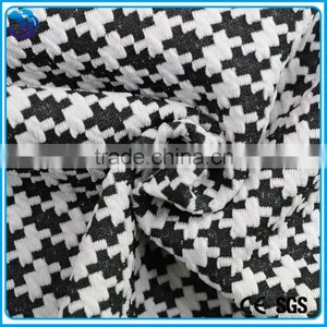 Polyester/spandex Houndstooth Design Knitting Fabric for Garment thumbnail-1