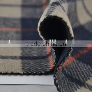 Wholesale Super Fine Double Face Woolen Wool Plaid Fabric for Winter Coats thumbnail-5