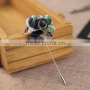 Silk Twill Stripe Plaid Lapel Pin thumbnail-2