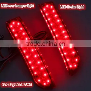 Red Lens LED Rear Bumper Reflectors Light Lamp For Toyota 2012-2013 Highlander Add-on Rear Brake Tail Parking Warning Light thumbnail-1