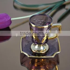 Fashionable Glass Tea Cups and Saucers Set With Diffenerent Designs thumbnail-2