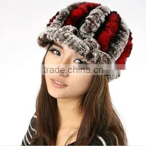 2013 Women's Leather Strawhat Rex Rabbit Hair Hat Autumn and Winter Warm Hat Cap thumbnail-1
