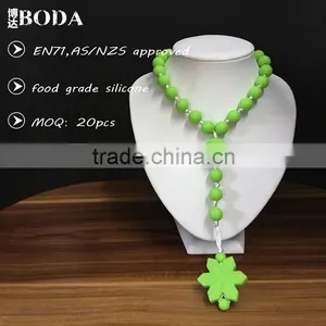 Beaded Statement Teething Nevklace Silicone Necklace thumbnail-1