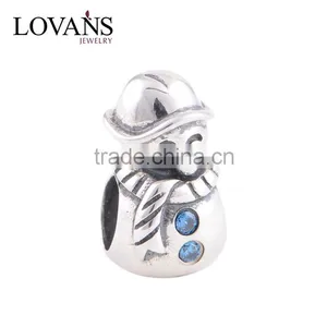 Wholesale Christmas Beads Snowman 925 Sterling Silver Charms In Bulk thumbnail-1