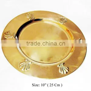 Designer Golden Charger Plate, Metal Charger Plate thumbnail-1