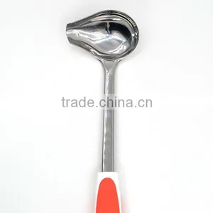 Novel Design TPR Handle FDA LFGB Grade Stainless Steel Gravy Sauce Ladle thumbnail-3